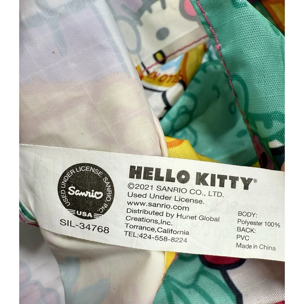 Hello Kitty Las Vegas Reusable Tote Bag‎ Colorful Sanrio Ripstop Style EUC